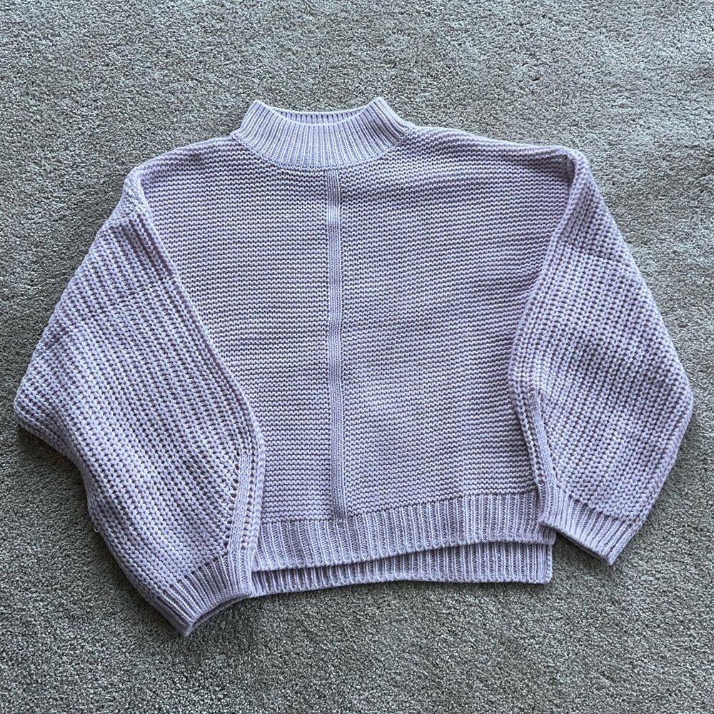 Lascana purple lavender sweater balloon sleeves knit medium